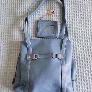 Blue purse with coin purse
